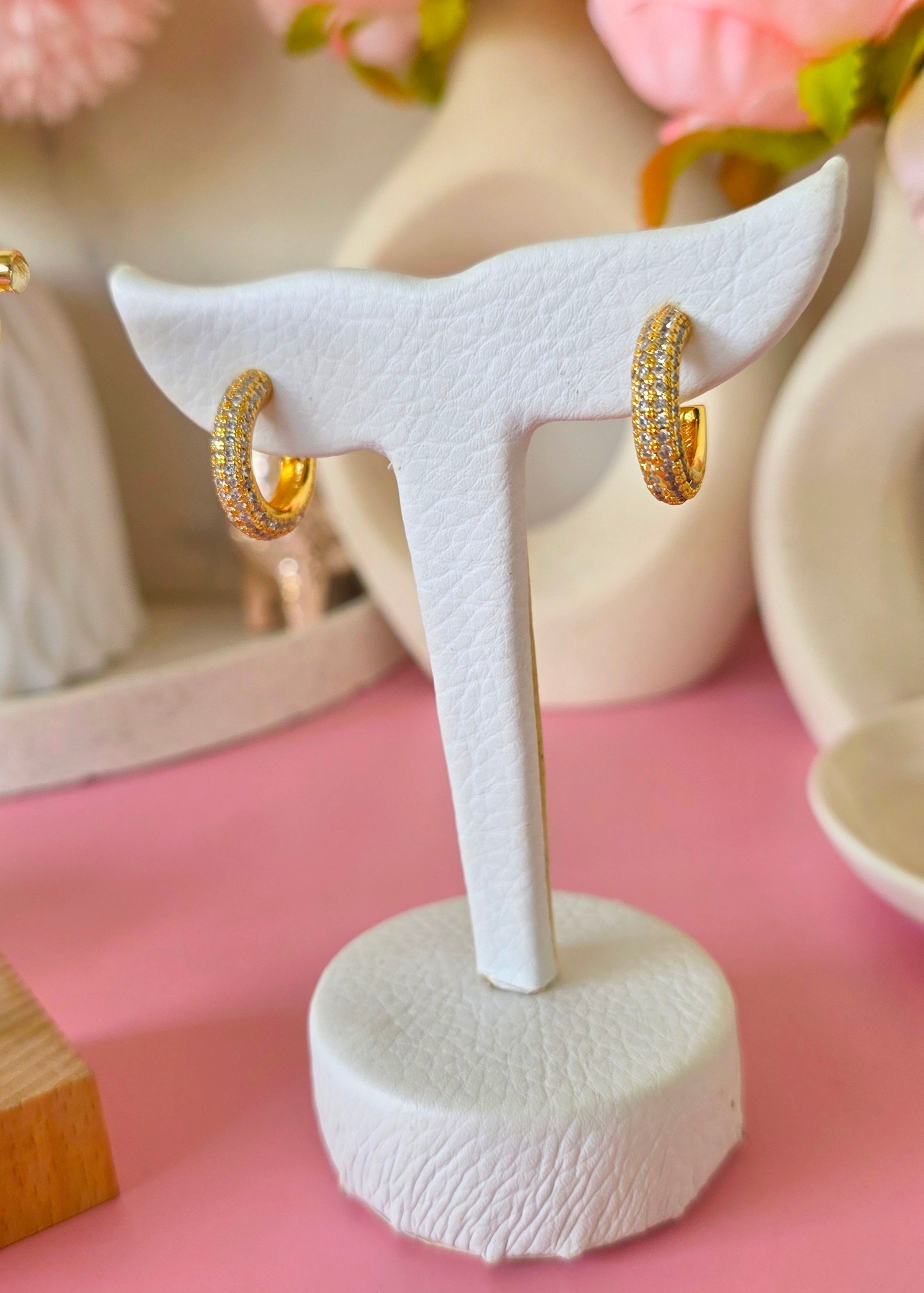 Argollas gruesas brillantes tipo C