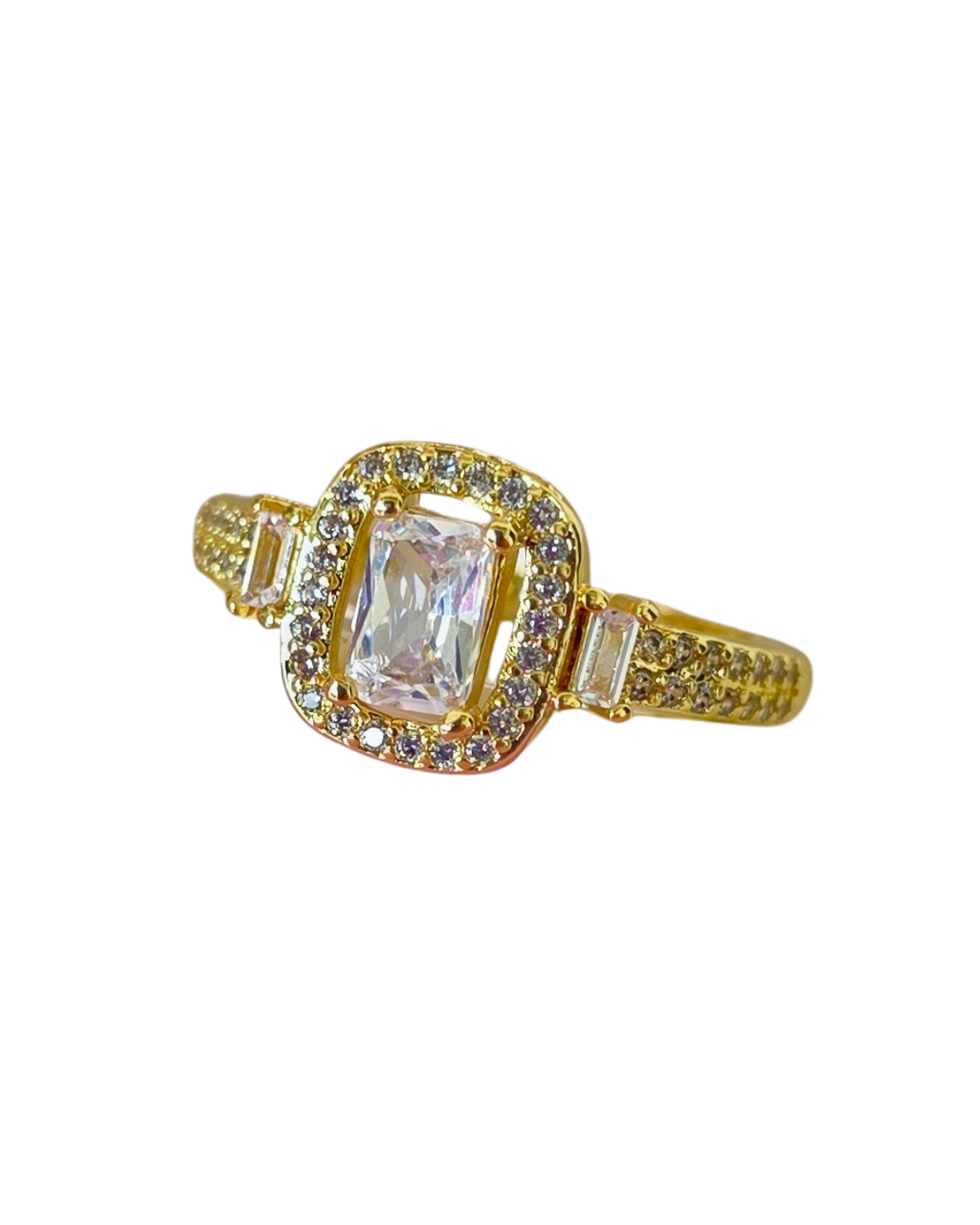 Anillo de centro cuadrado plano