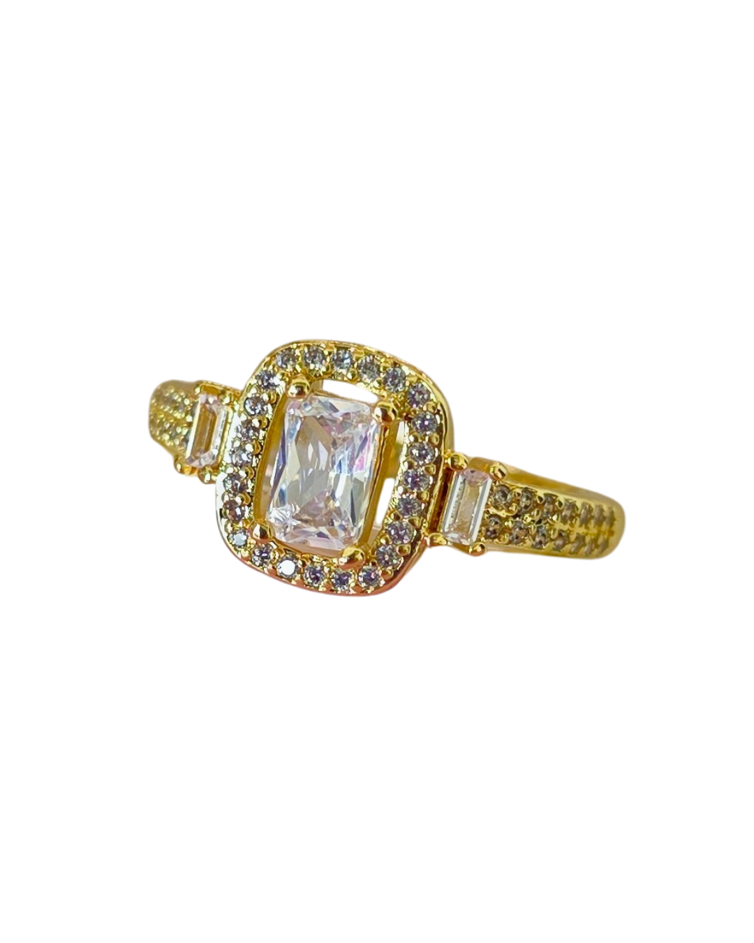 Anillo de centro cuadrado plano