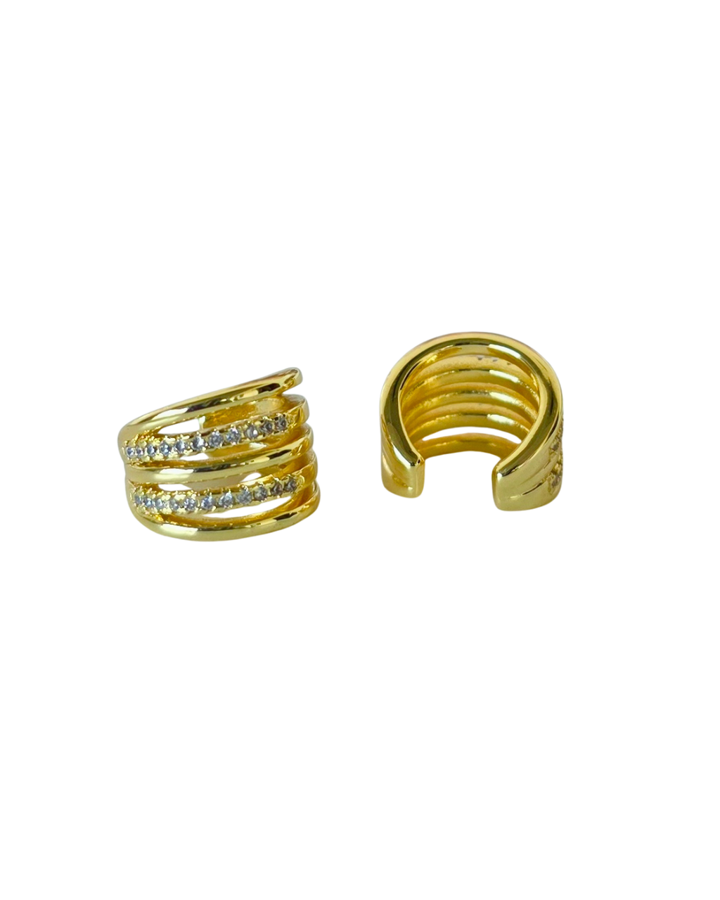 earcuff de cinco lineas intercaladas INCRUSTADAS