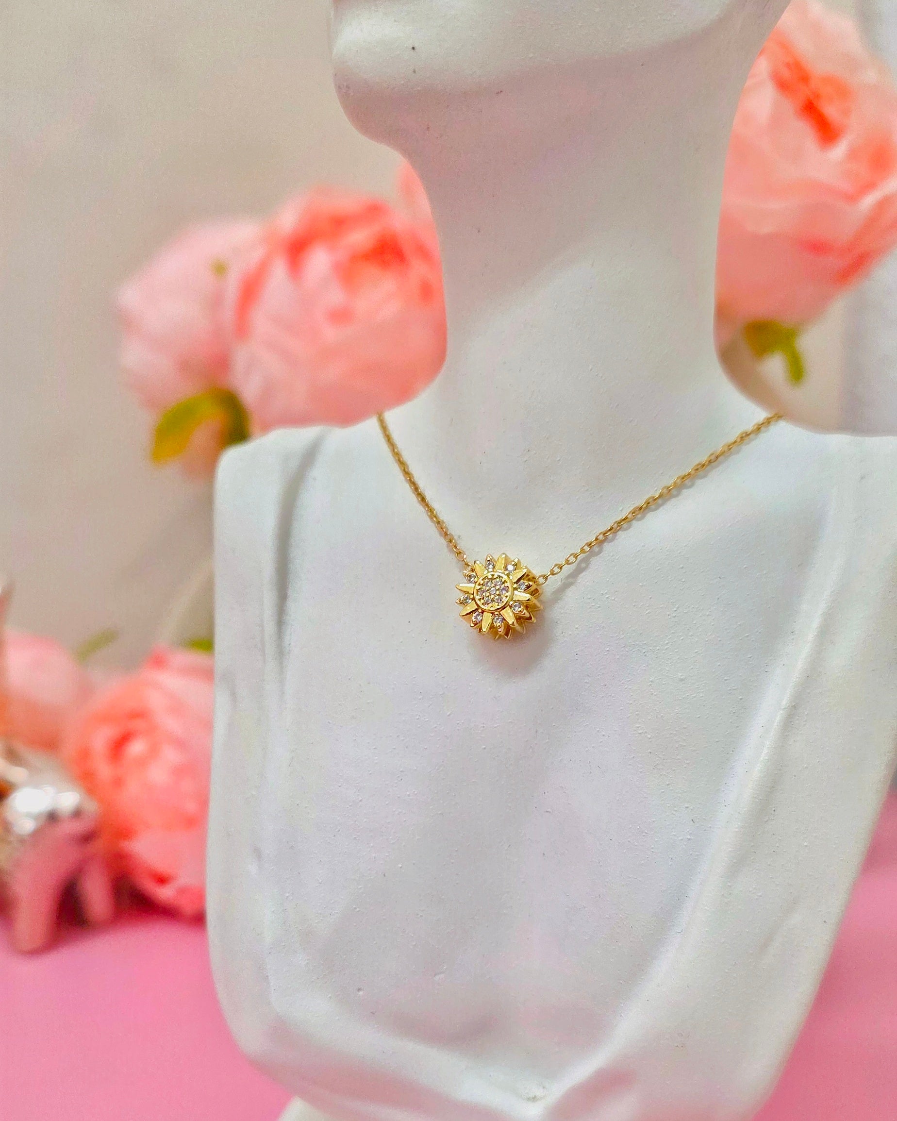 collar de girasol mini enlace