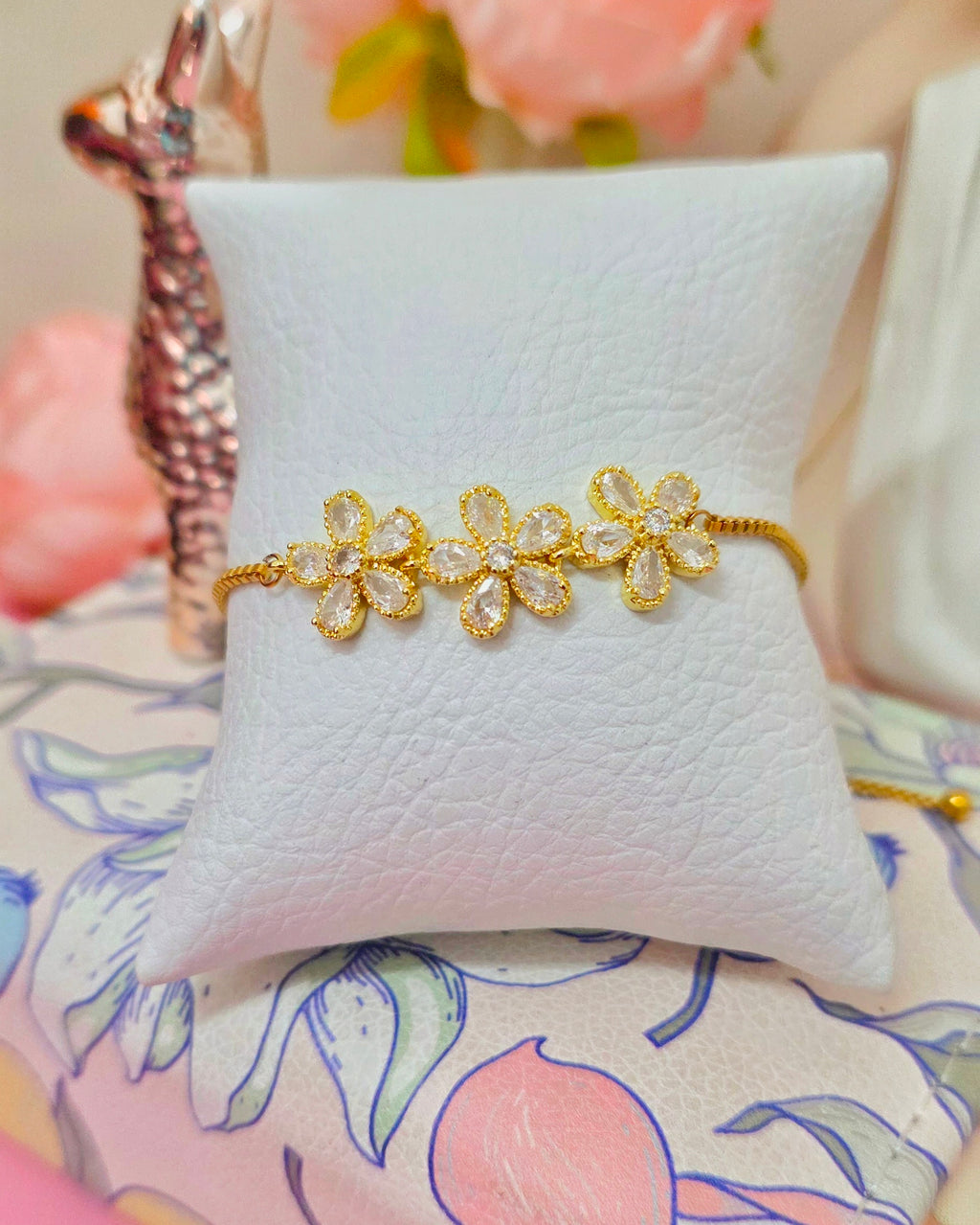 Pulsera de 3 margaritas horizontales