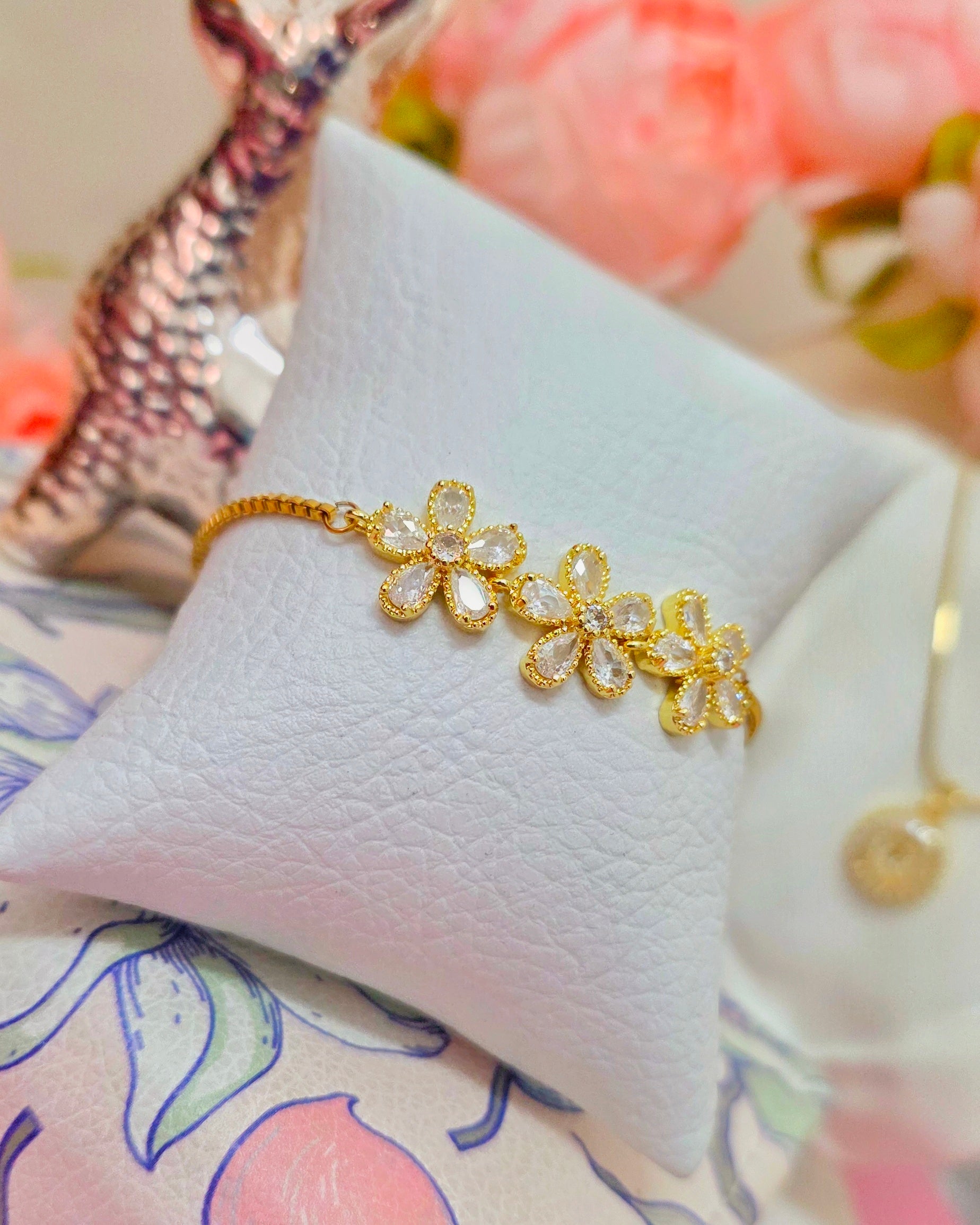 Pulsera de 3 margaritas horizontales