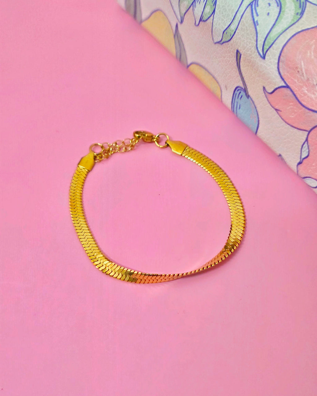 Pulsera trama serpiente plana