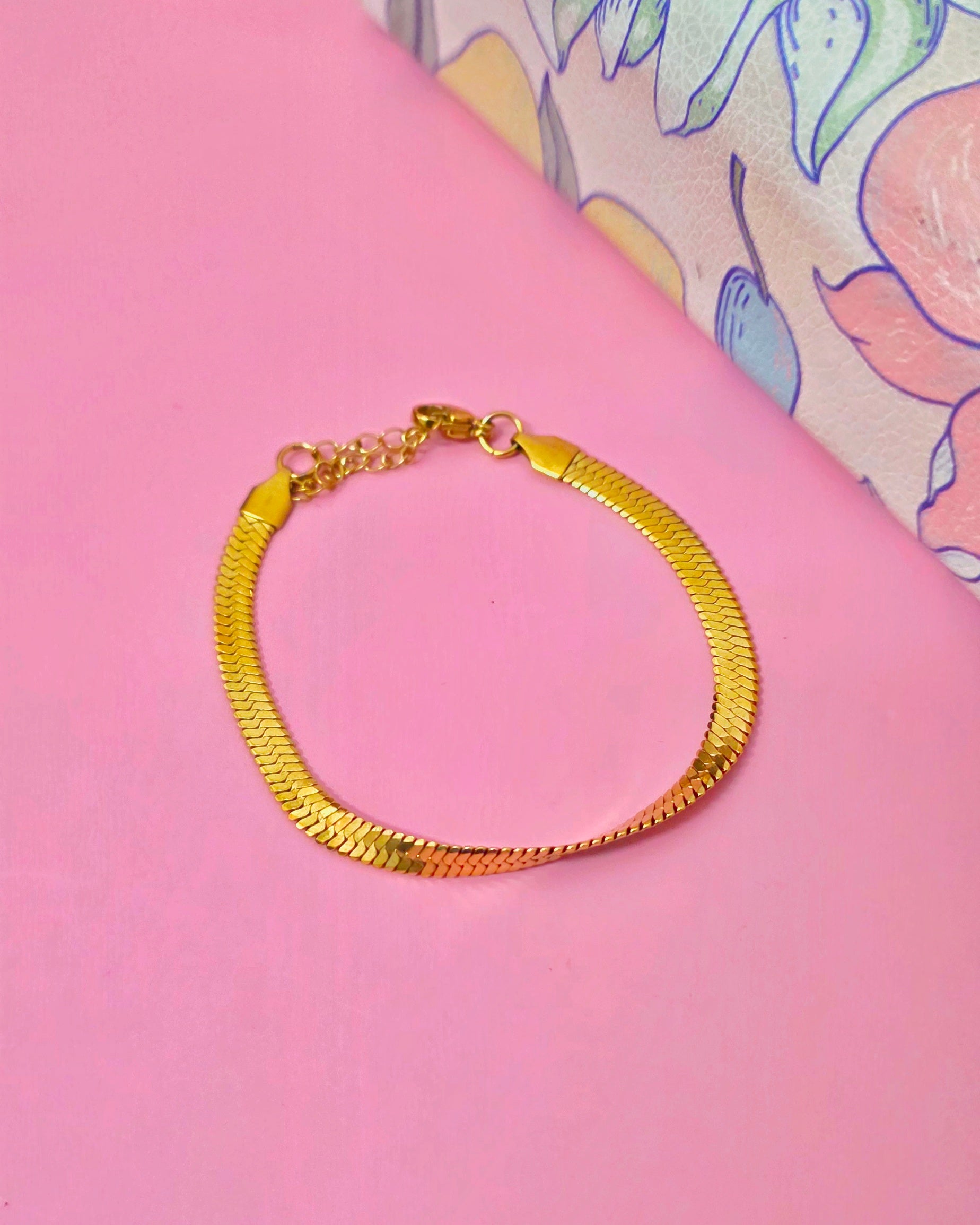 Pulsera trama serpiente plana
