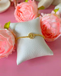 Pulsera Mini virgen de Guadalupe tipo sol con ajuste brillante
