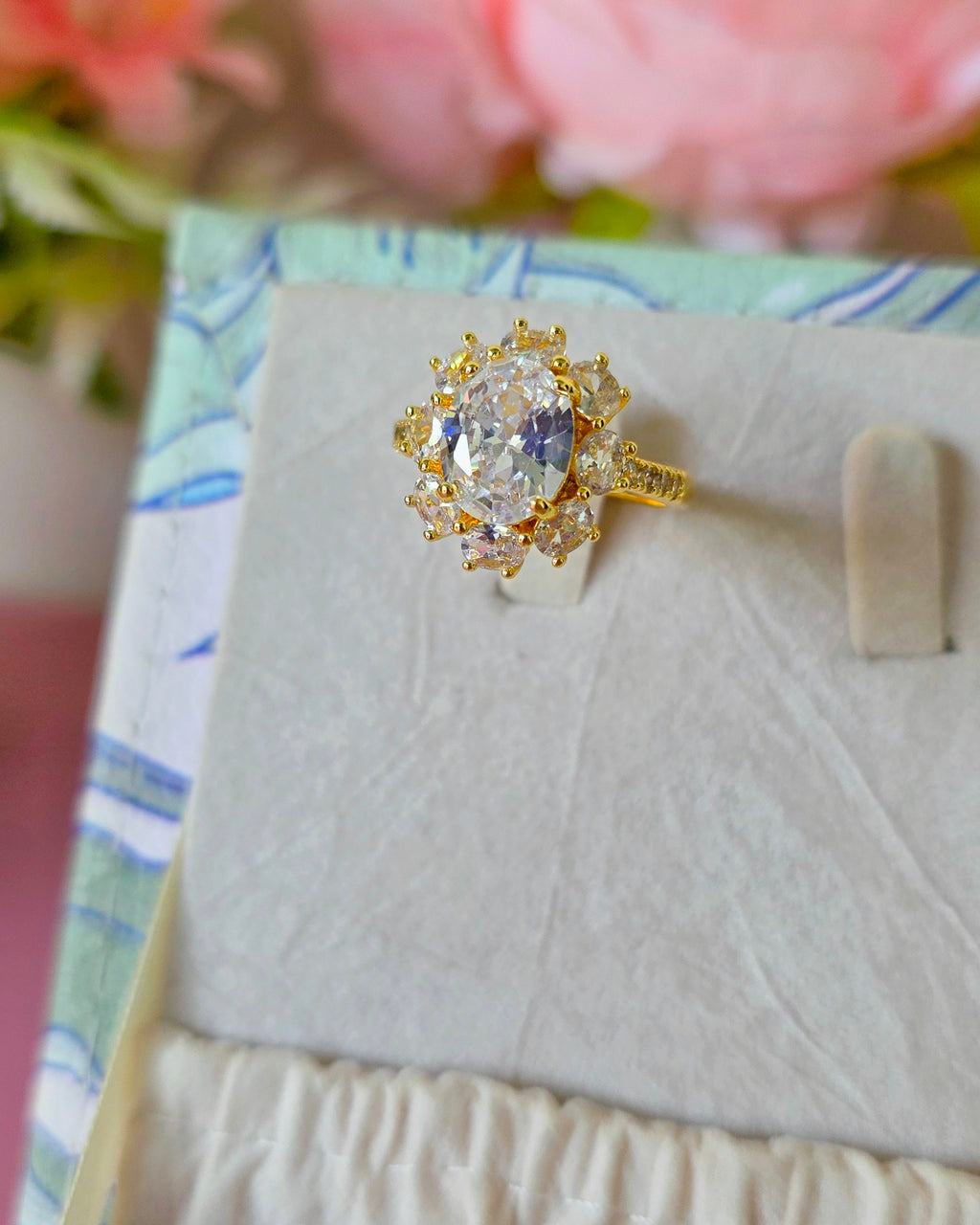 Anillo de maxi girasol de cristal