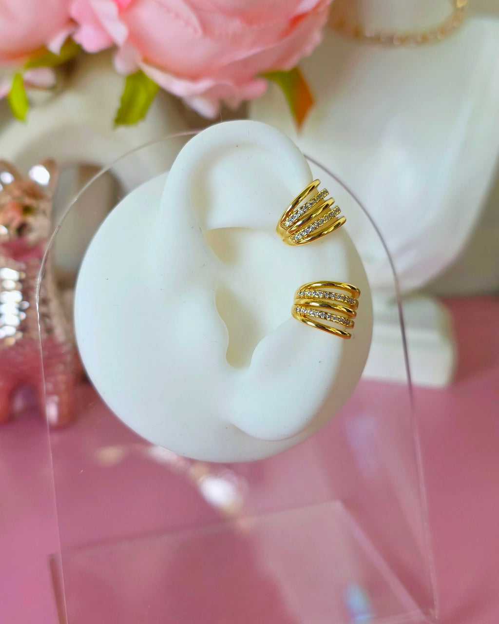 earcuff de cinco lineas intercaladas INCRUSTADAS