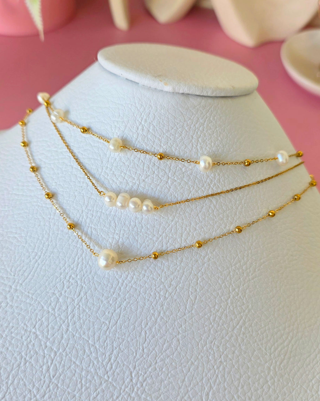 collar de perlas y balines