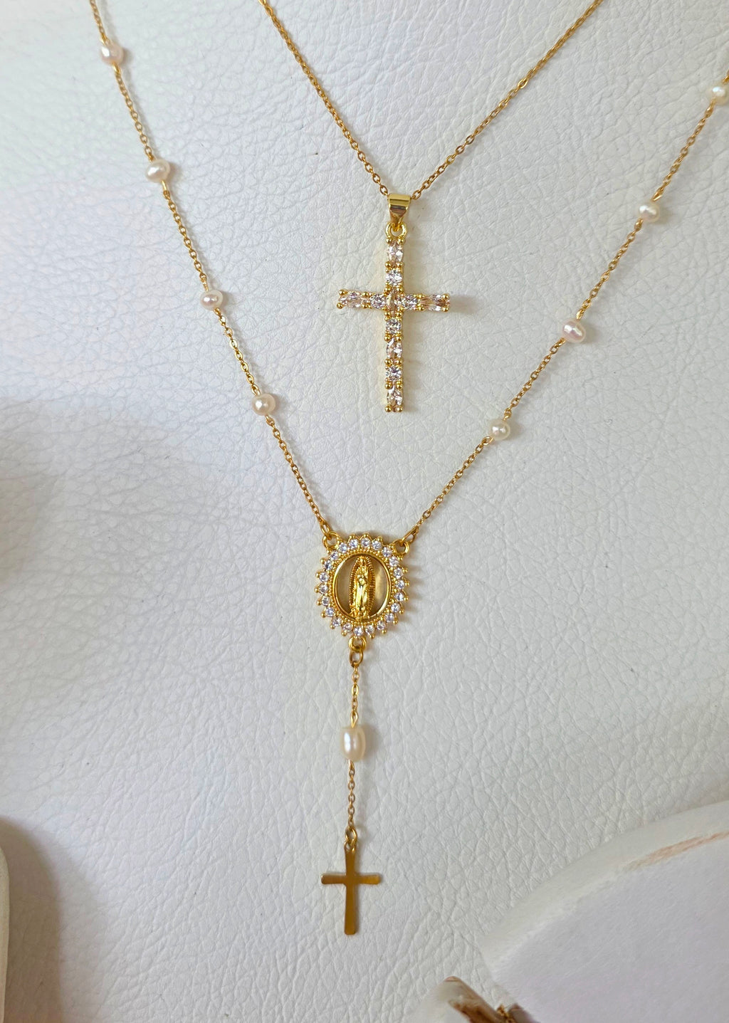 Collar cruz maxi 3cm de cristal