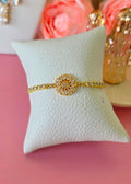 Pulsera ajustable de margarita con mecate brillante
