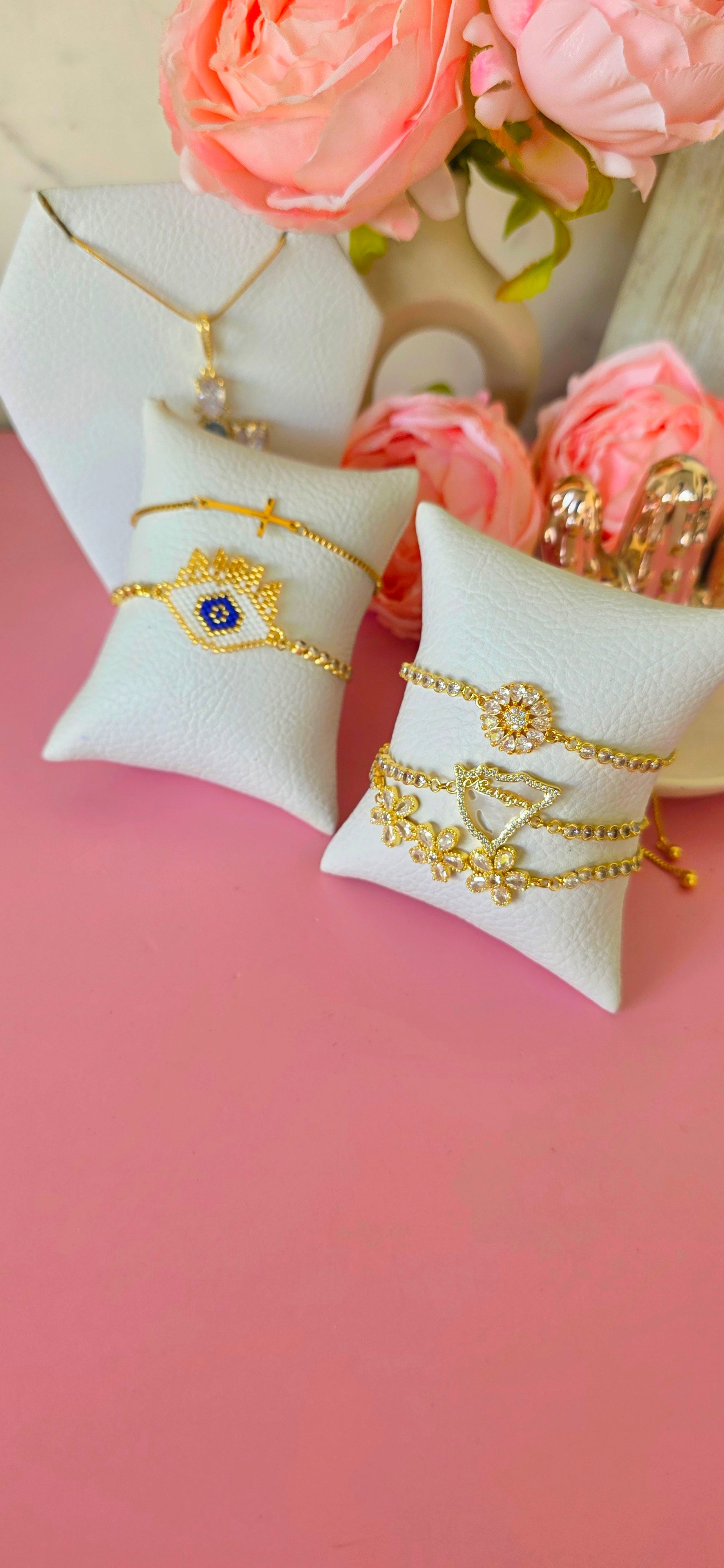 Pulsera ojo de fátima y mecate brillante