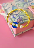 Pulsera elastica de balines y escudo de Nicaragua