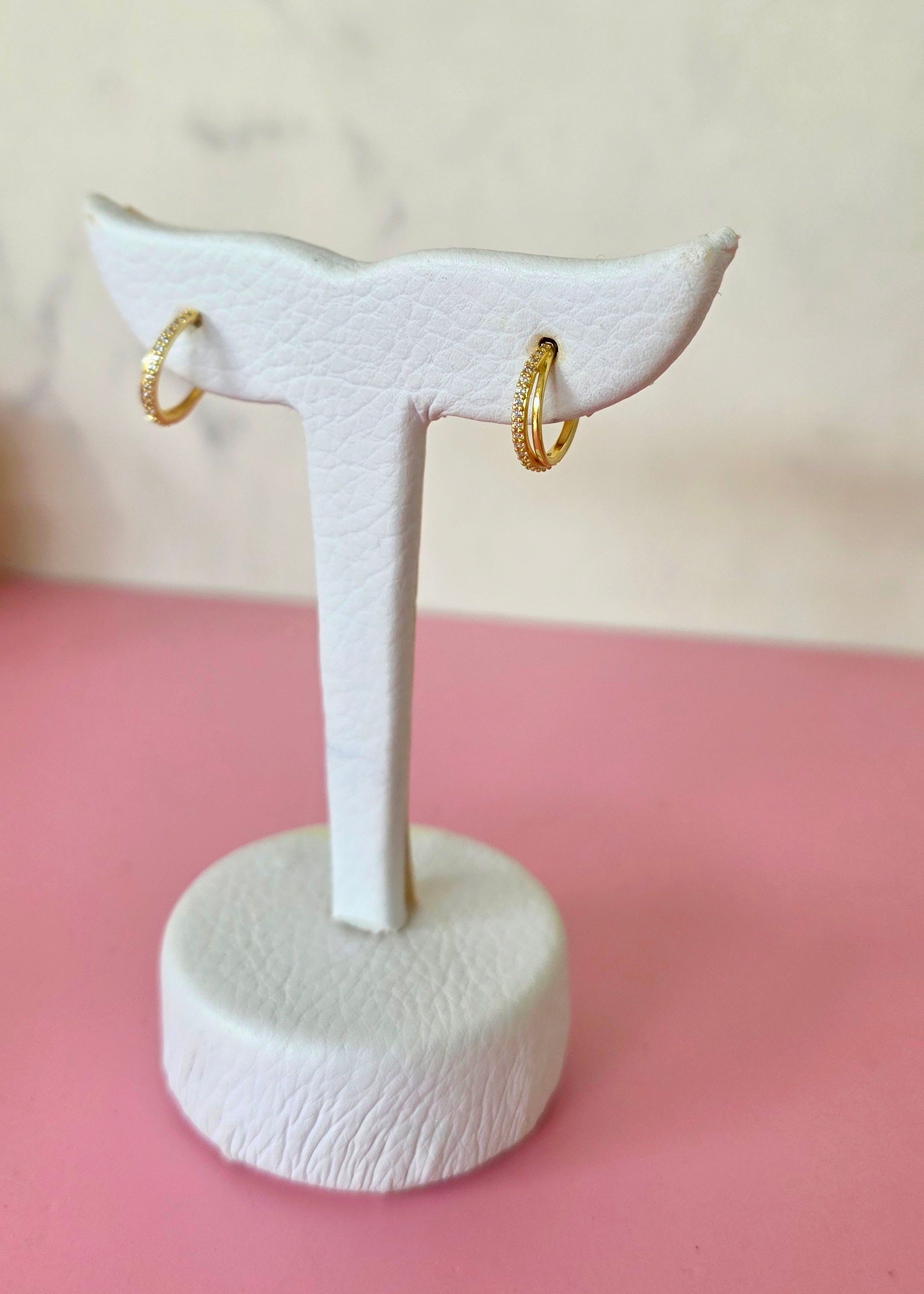 aretes tipo de de dos tramas finas
