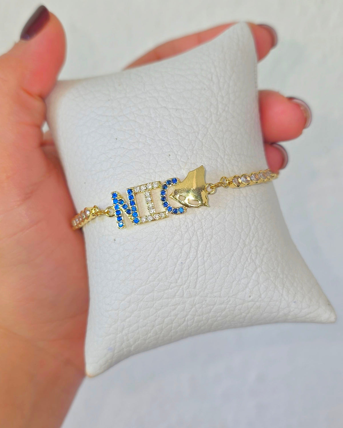 Pulsera ajustable nicaragua NIC con mapa agarre brillante