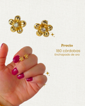 Arete flor mini  con centro brillante