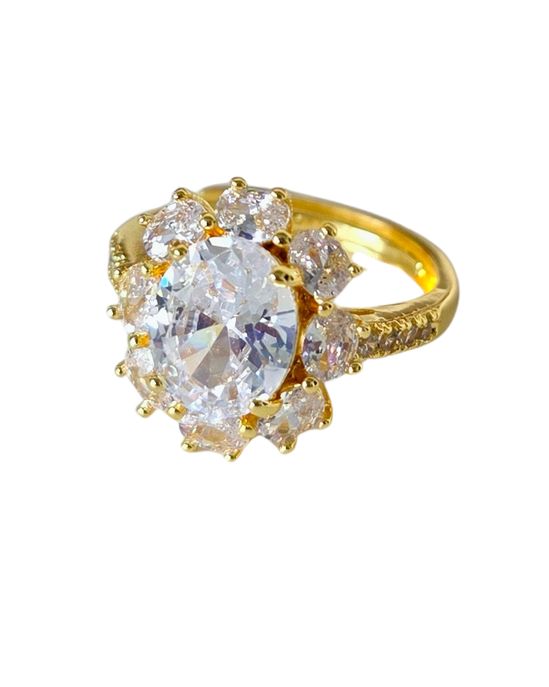 Anillo de maxi girasol de cristal