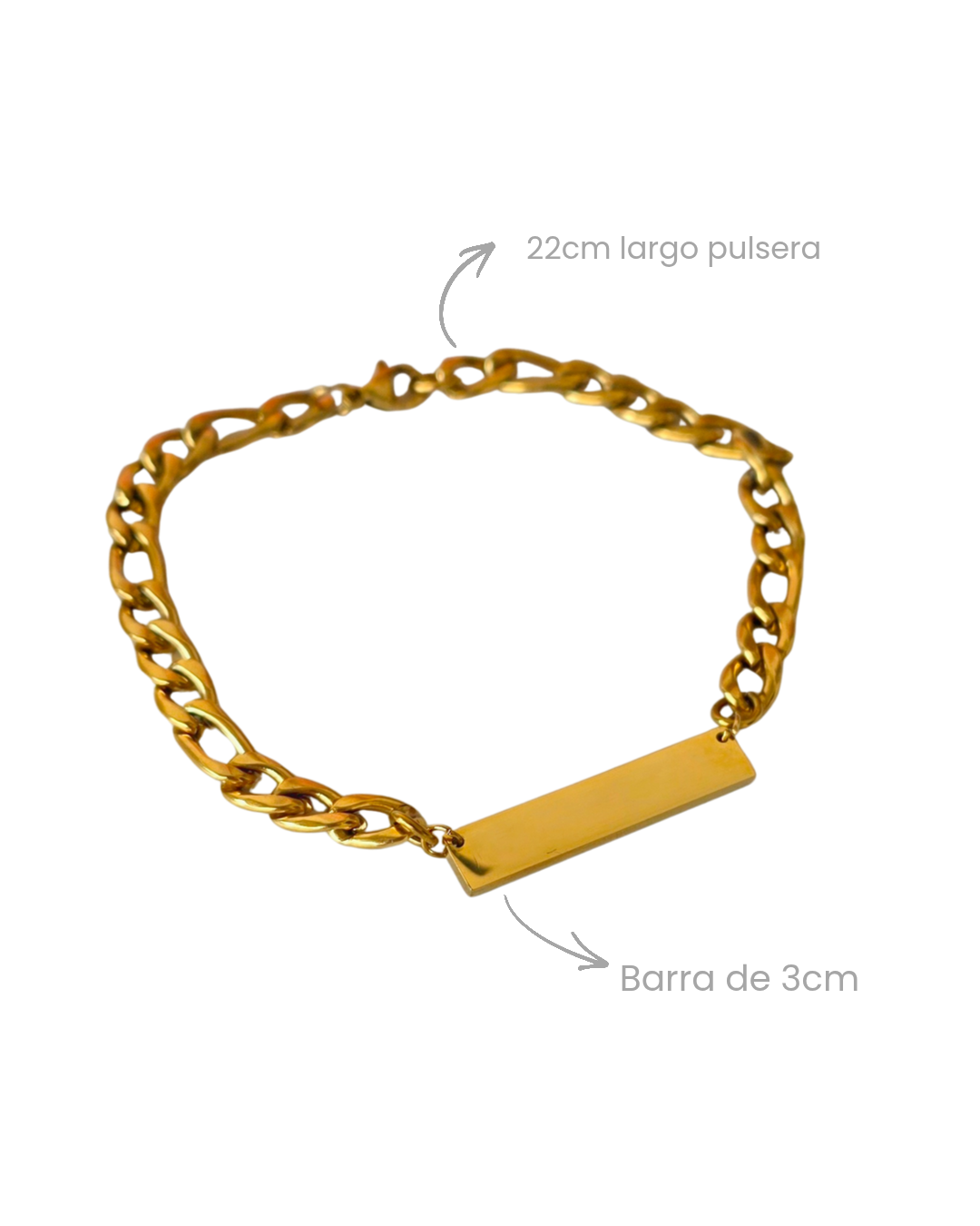 Pulsera de eslabones con barra plana