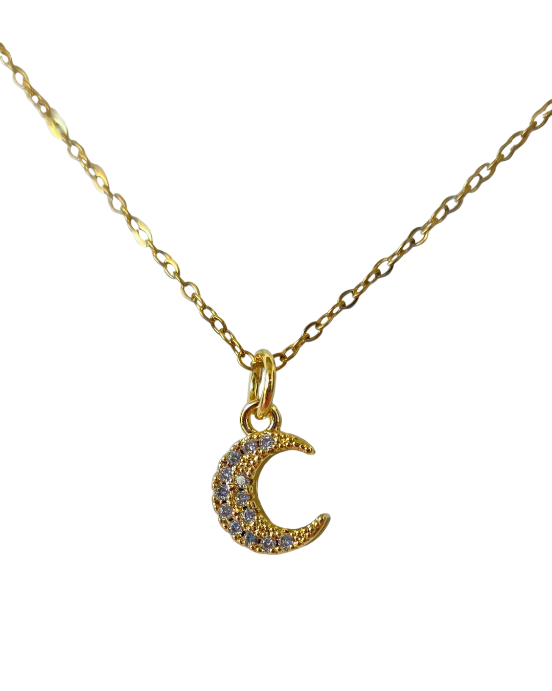 Collar luna pequeña incrustada