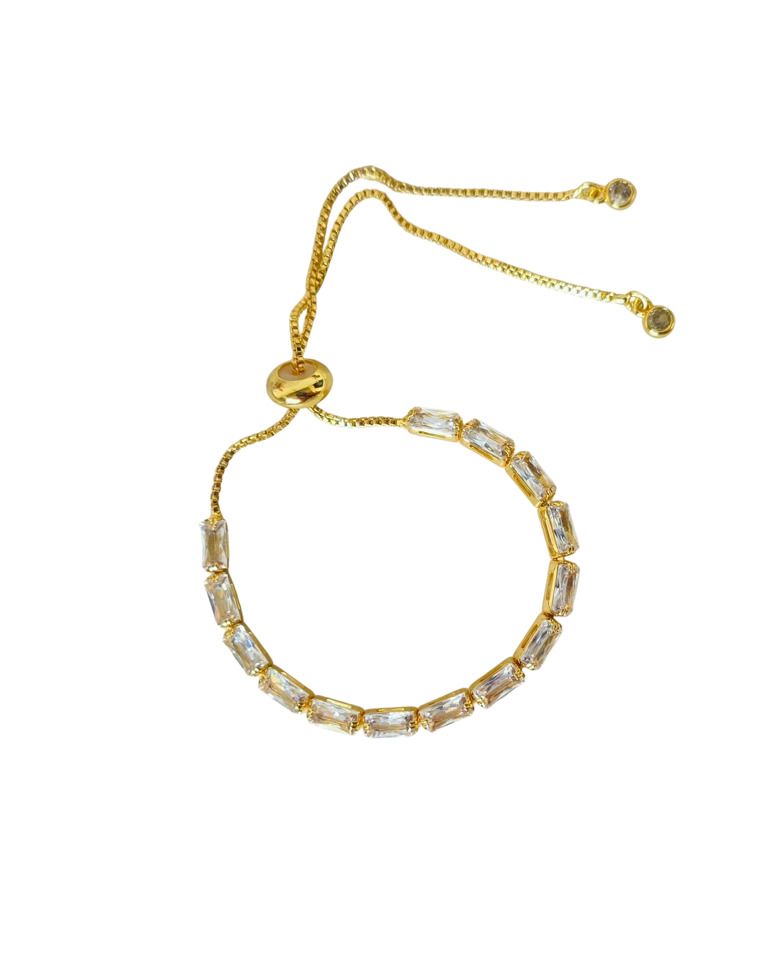 Pulsera ajustable de zirconias rectangulares