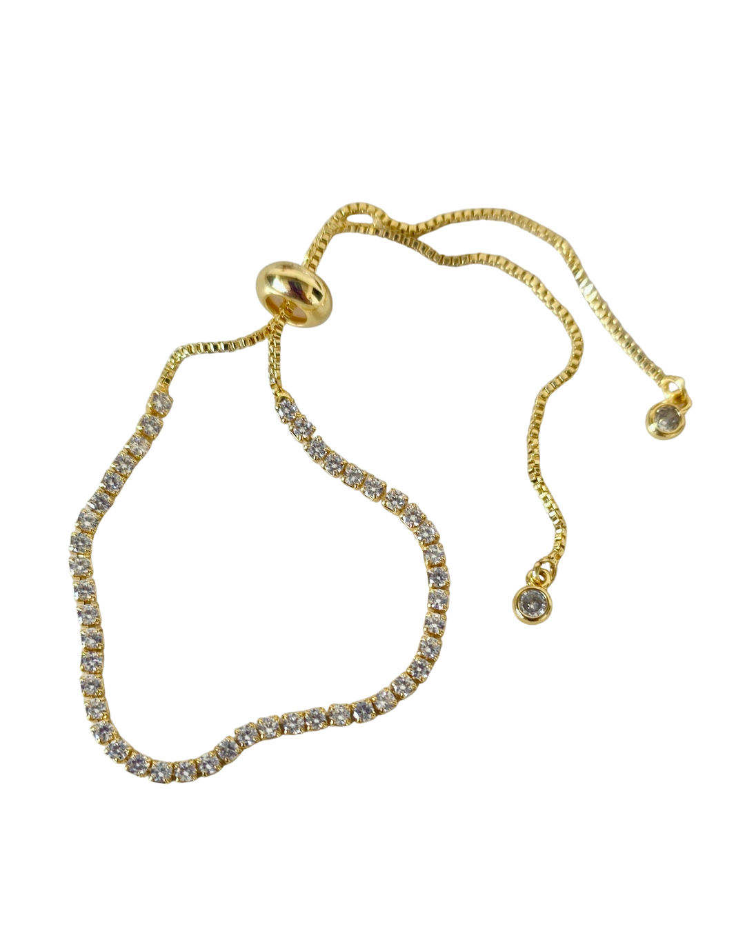 pulsera Tenis ajustable de cristal cuadrado