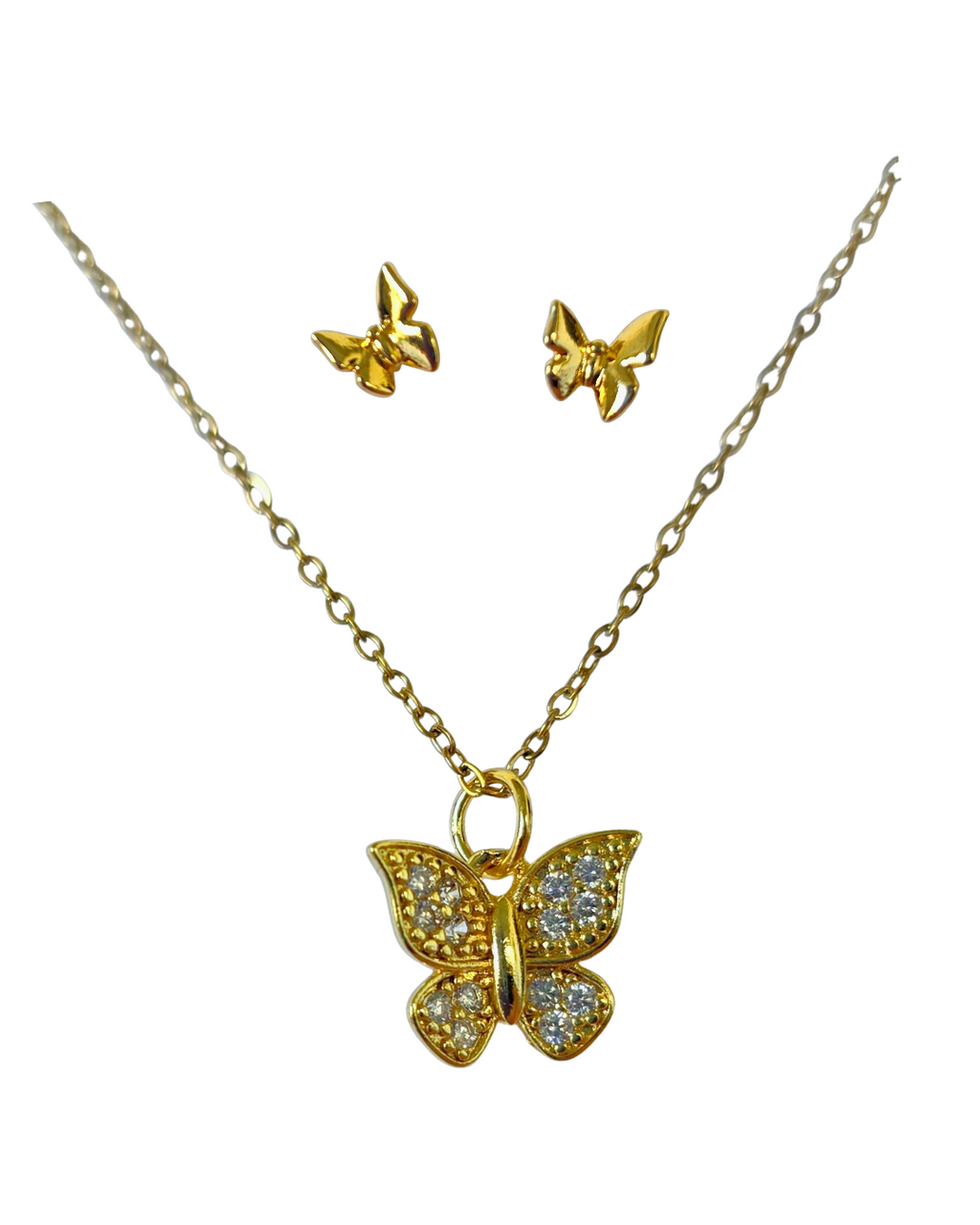 set mariposa con aretes