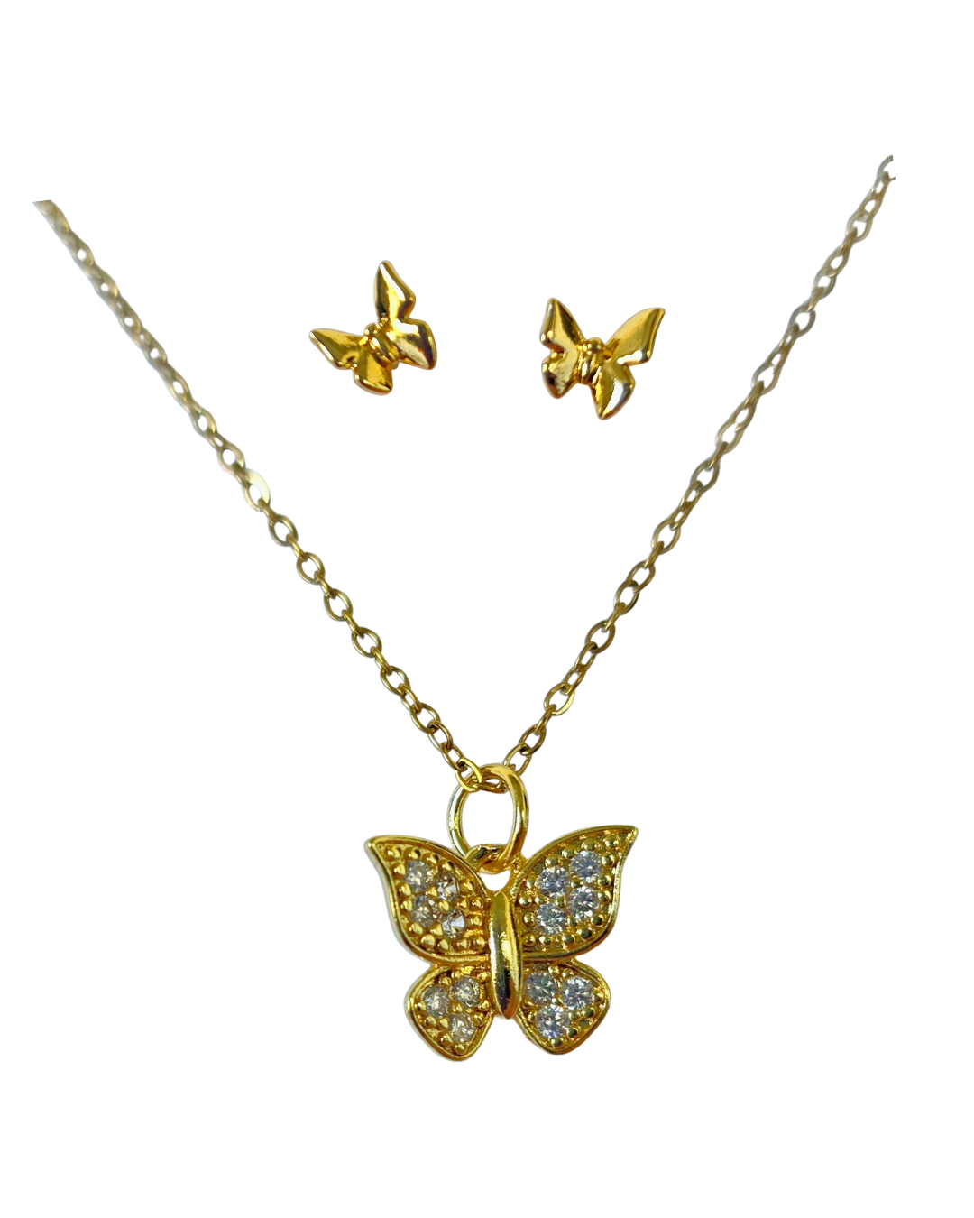 set mariposa con aretes
