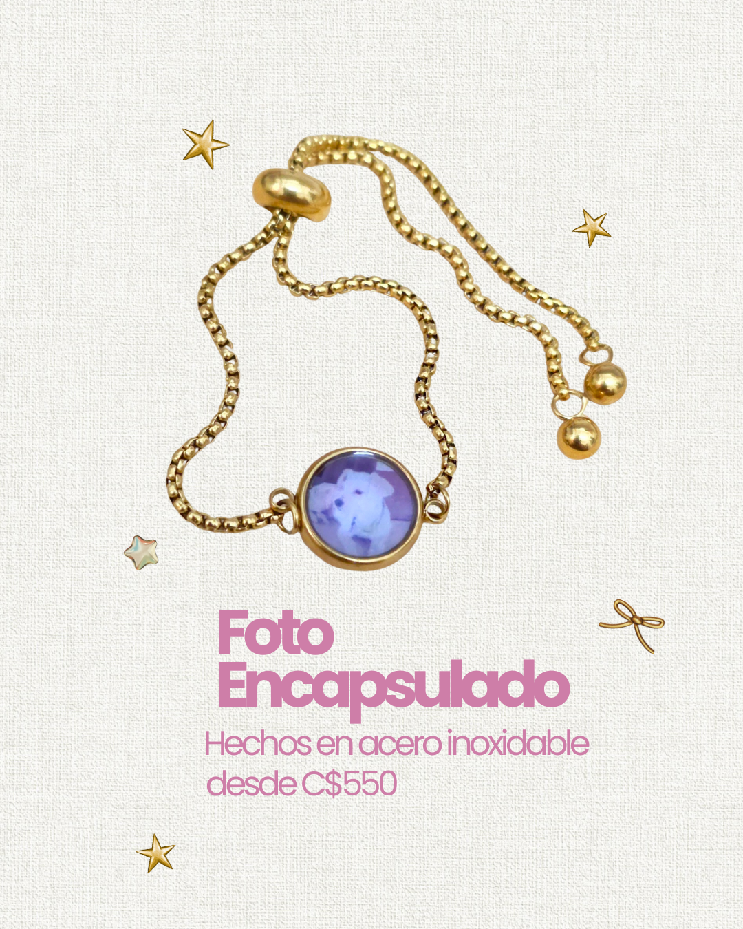 Pulsera con imagen encapsulada
