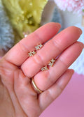 Mini aretes destello doble.