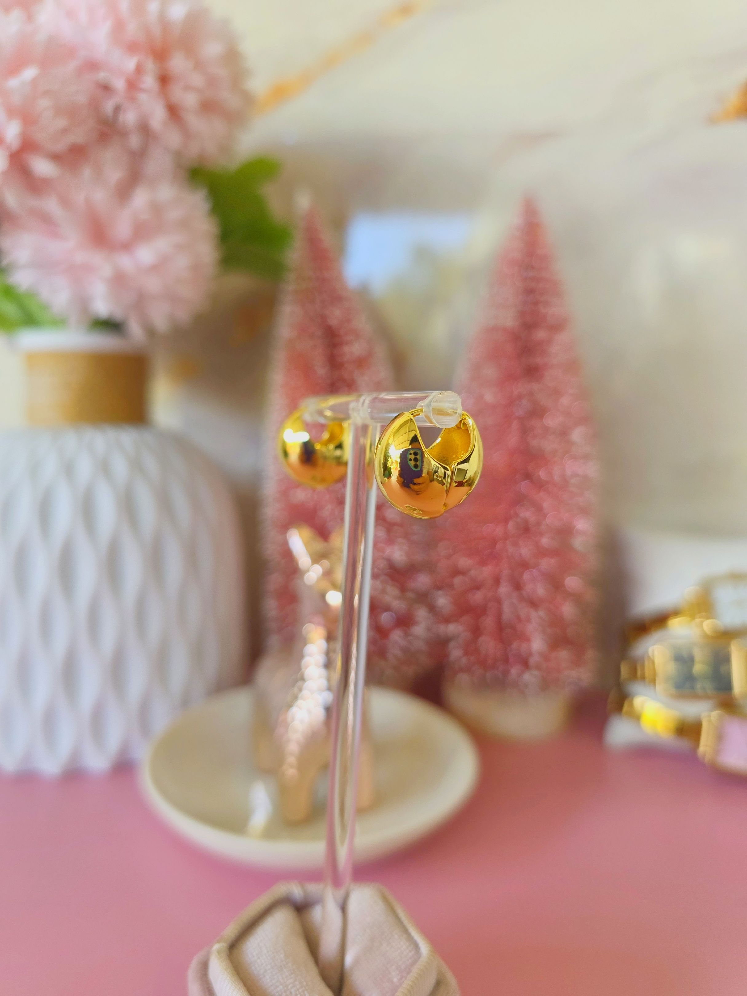 Aretes de pelota con bisagra