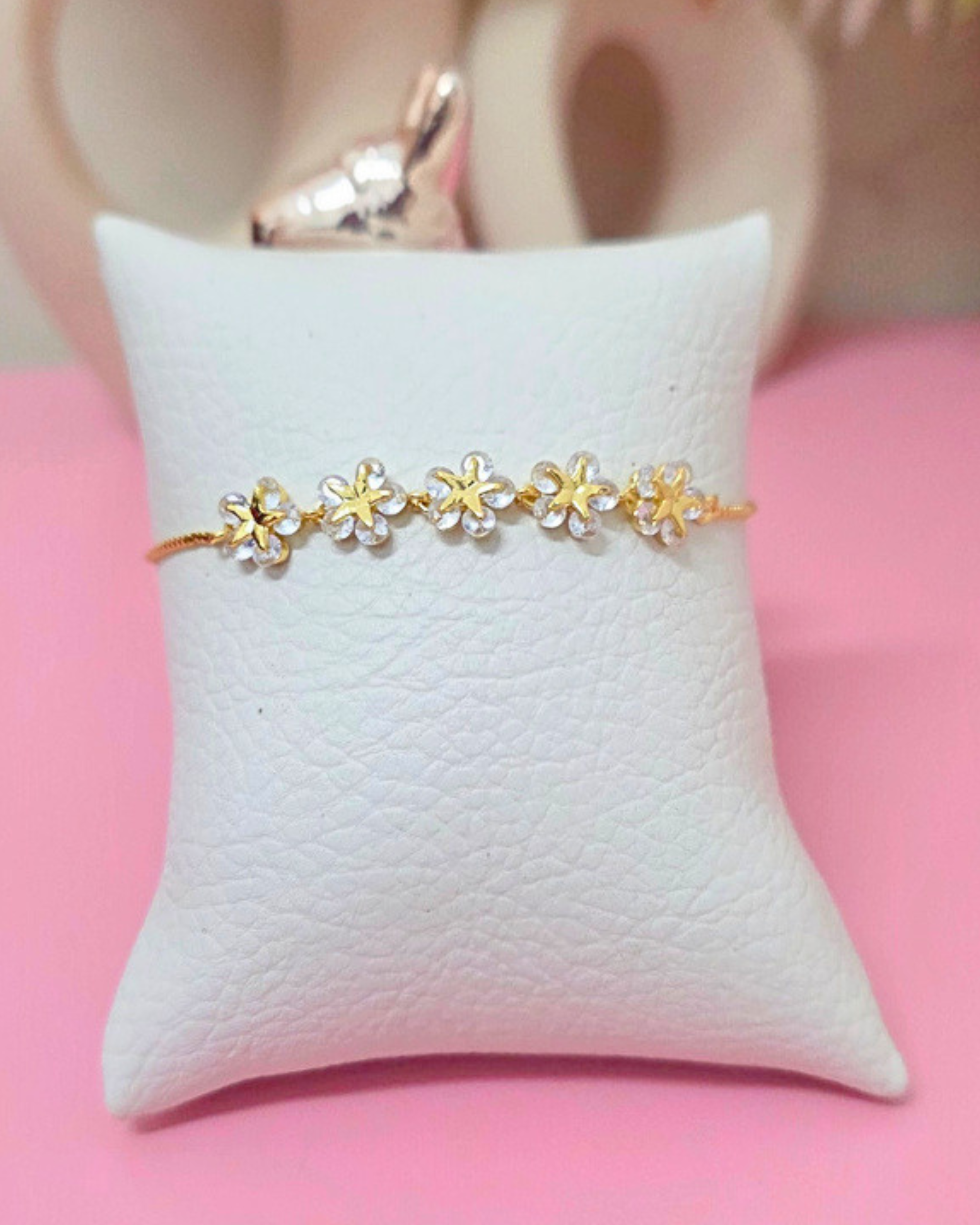 Pulsera de 5 flores horizontales