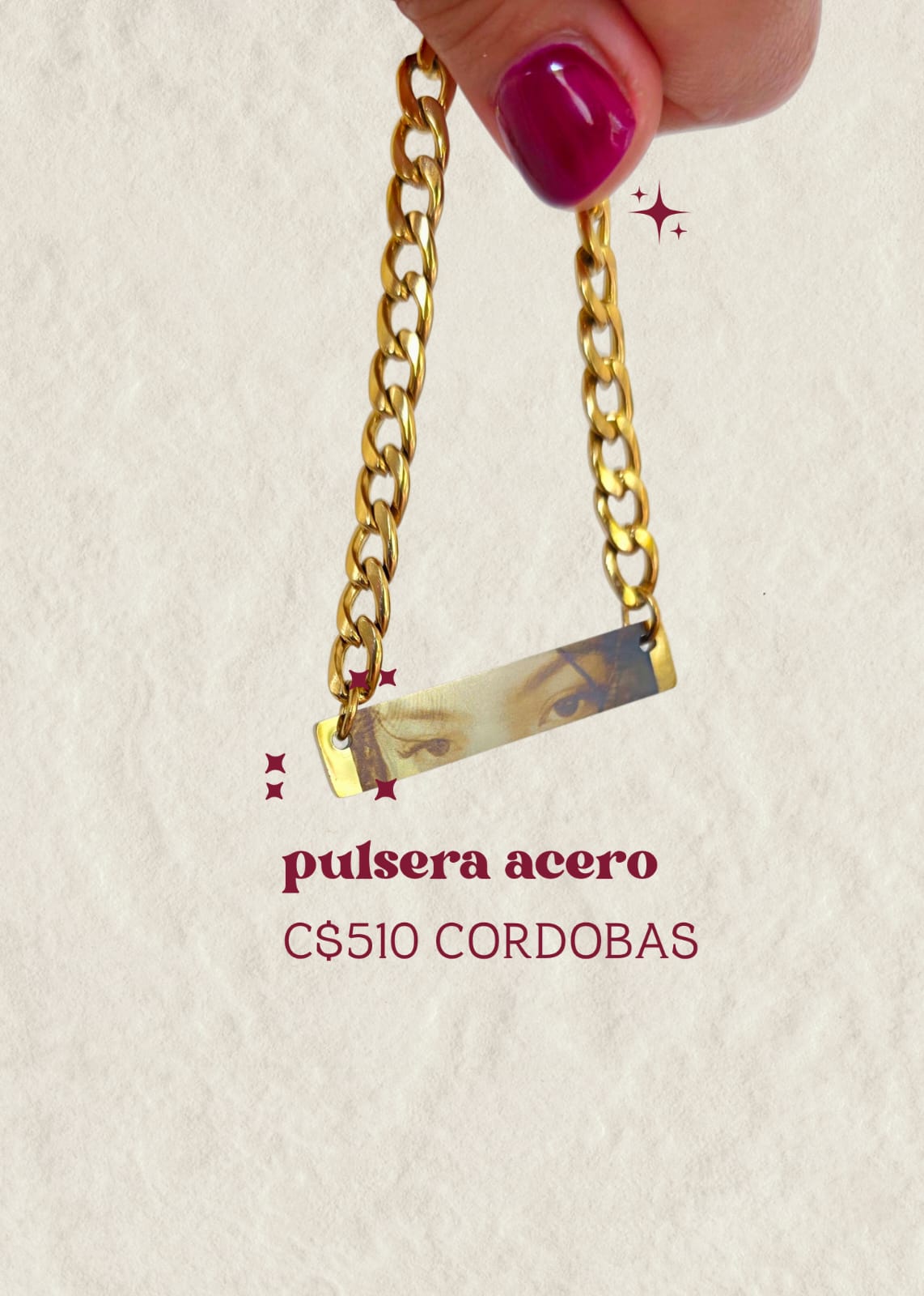 Pulsera guesa para grabado de mirada