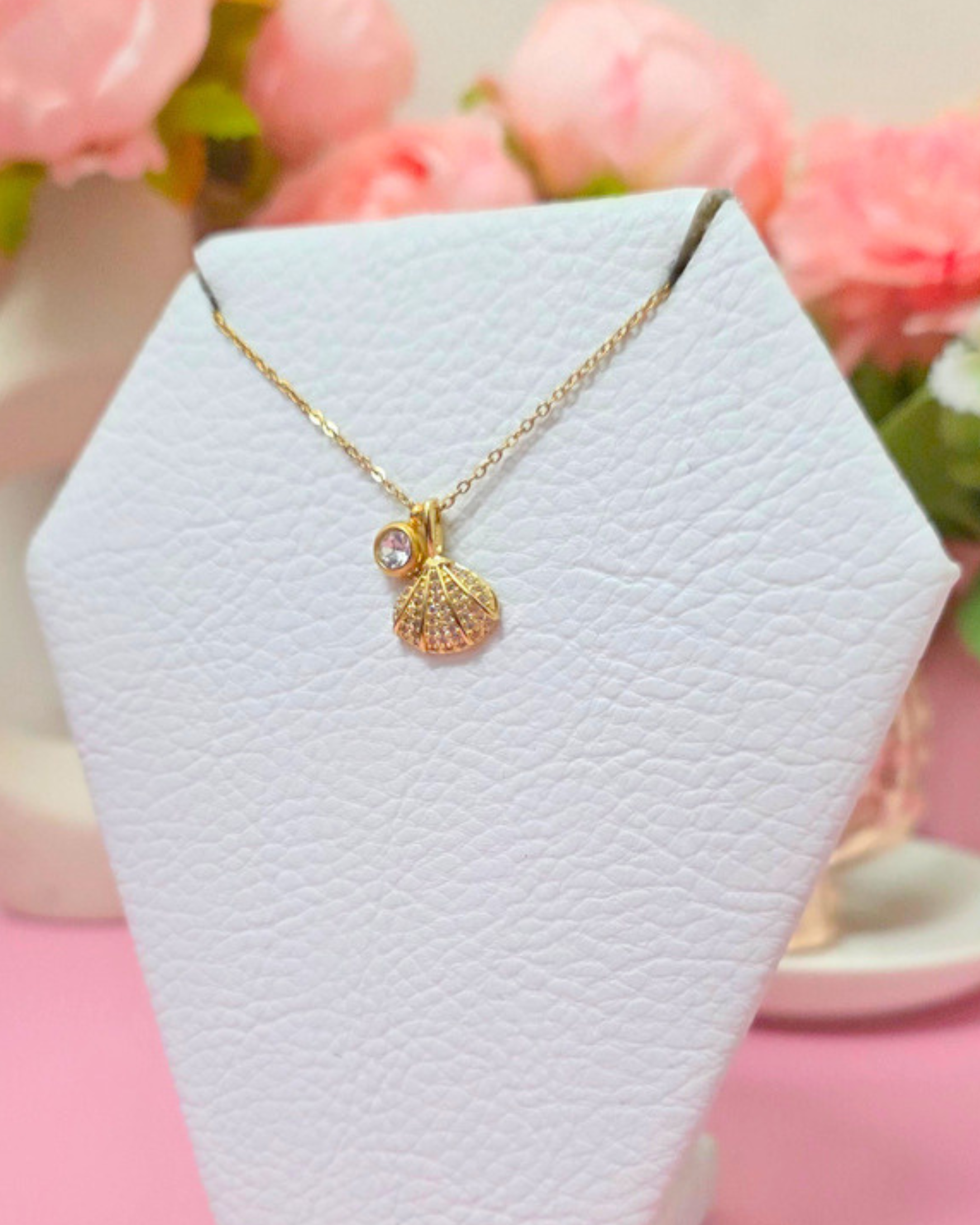 collar conchita con mini cristal