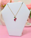 Collar cereza corazones
