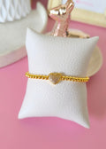 Pulsera ajustable con centro de corazón incrustado