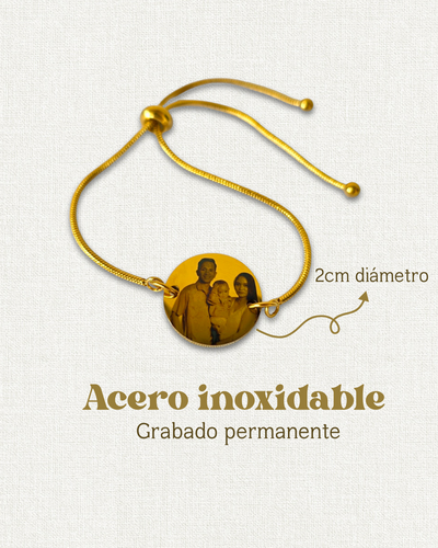 Pulsera con grabado de foto agarre ajustable