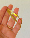 Pulsera para nombre grabado de candado fijo