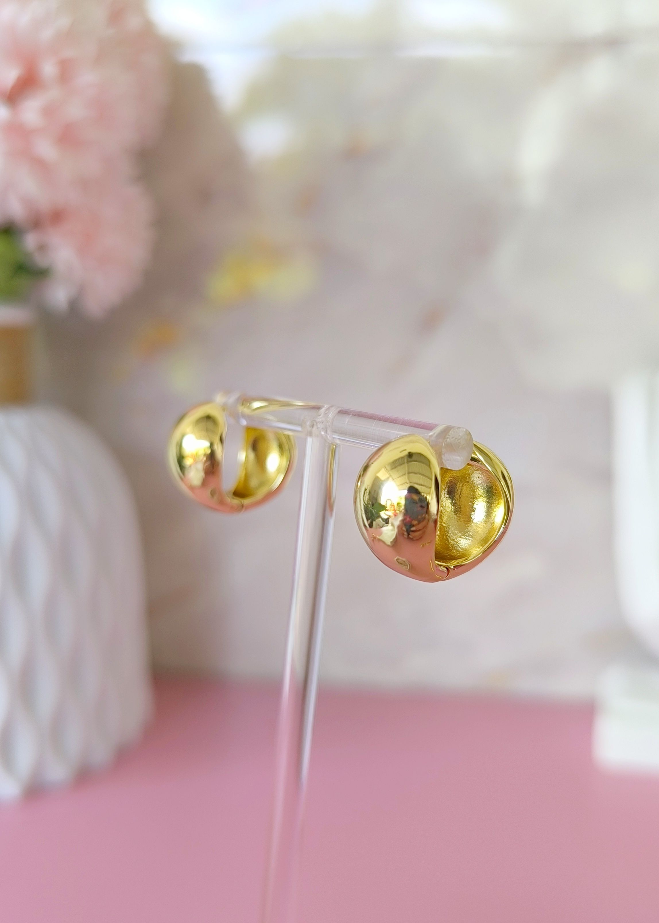 aretes maxi con bisagra de forma abstracta tipo gota