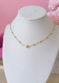 collar balines con 1 perla al centro
