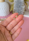 aretes corazón delgado mini con incrustaciones