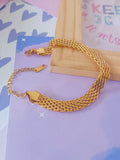 Pulsera de acero con trama tejida plana