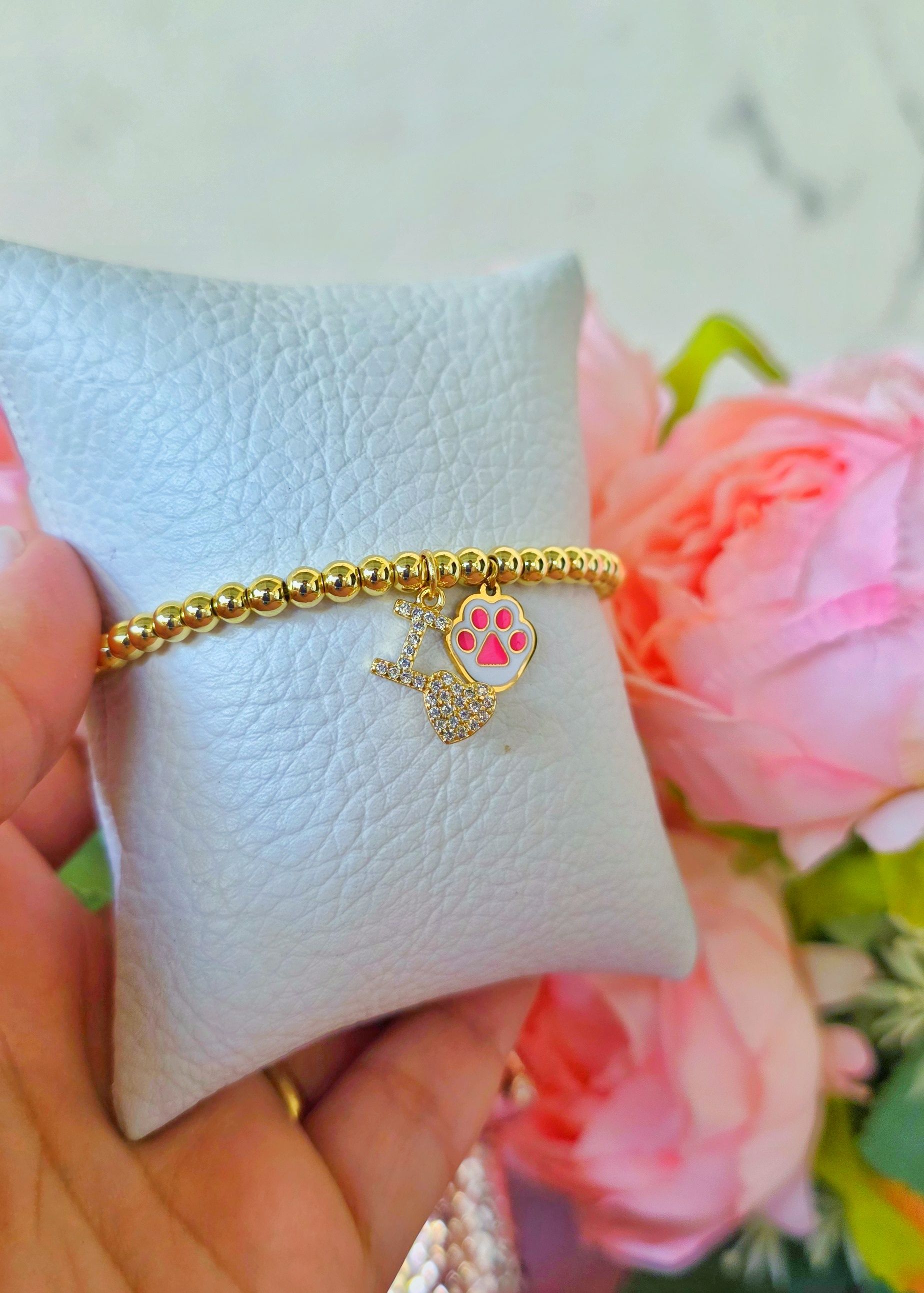 pulsera ajustable de balines con hilo