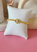 Pulsera ajustable de balines con dije a doble cara de virgen de Guadalupe