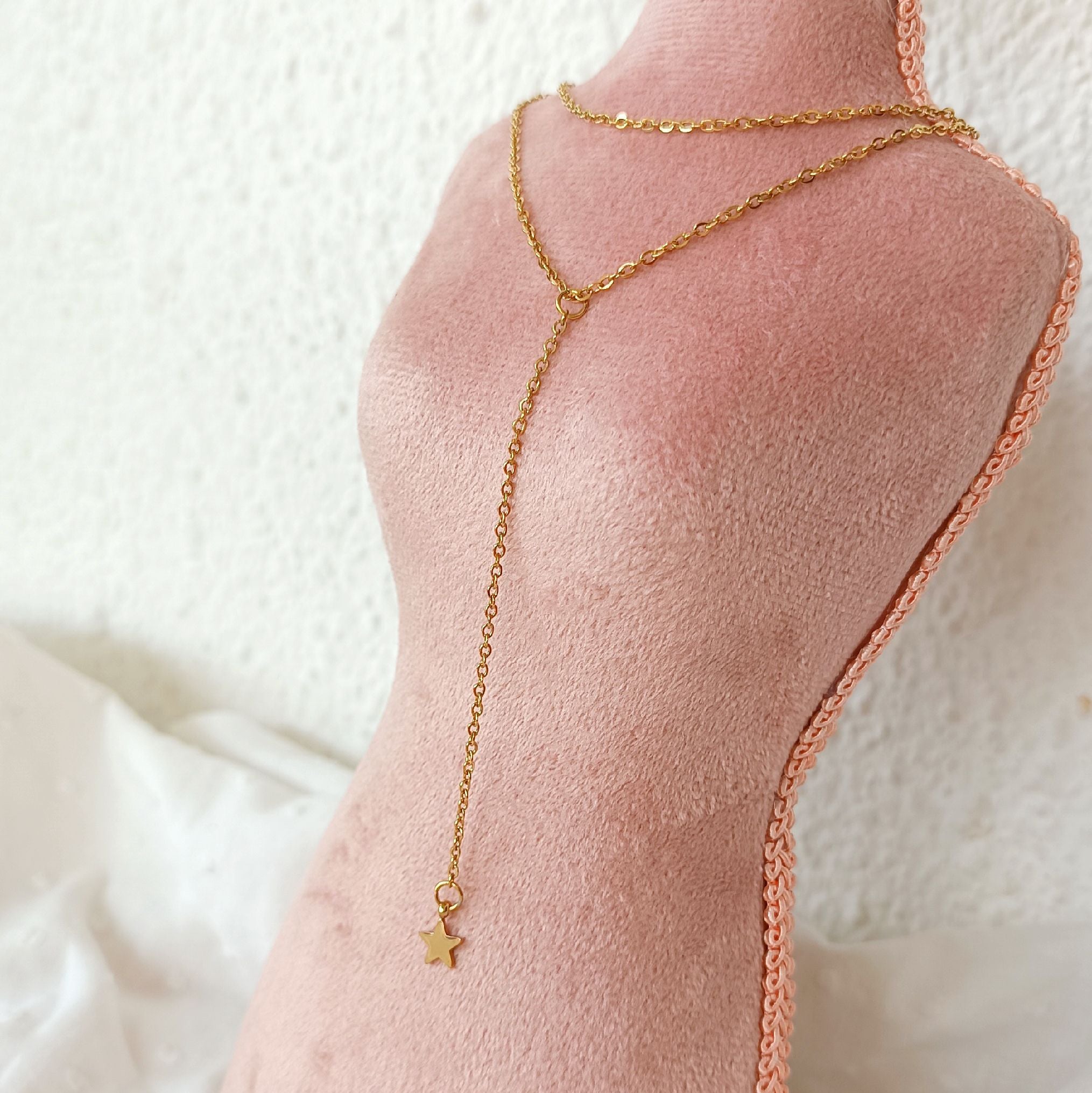 collar doble corte Y con estrella