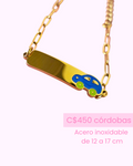 Pulsera infantil con imagen de carrito esmaltada