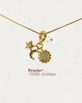 Collar tipo chsrm sol, luna y estrella