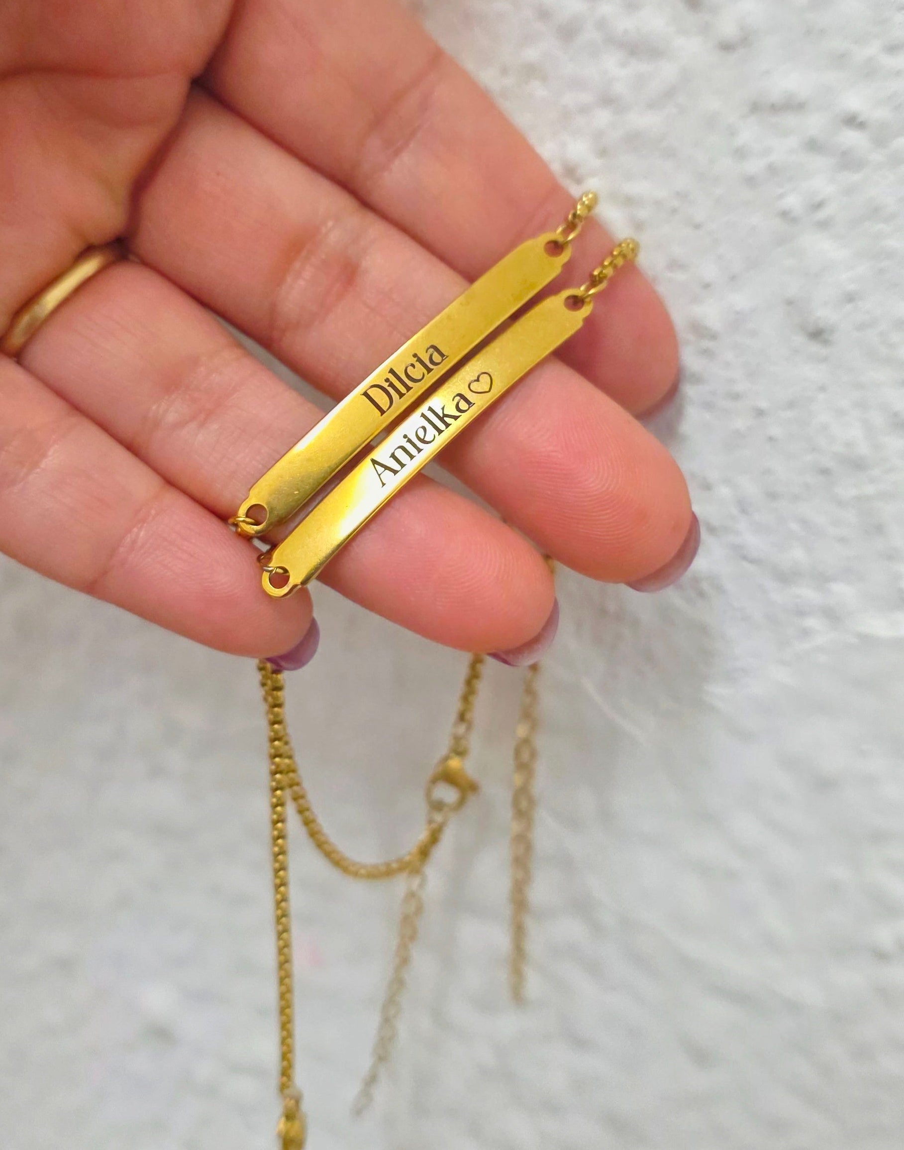 Pulsera para nombre grabado de candado fijo