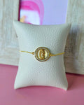 Pulsera de virgen de guadalupe con dije circular