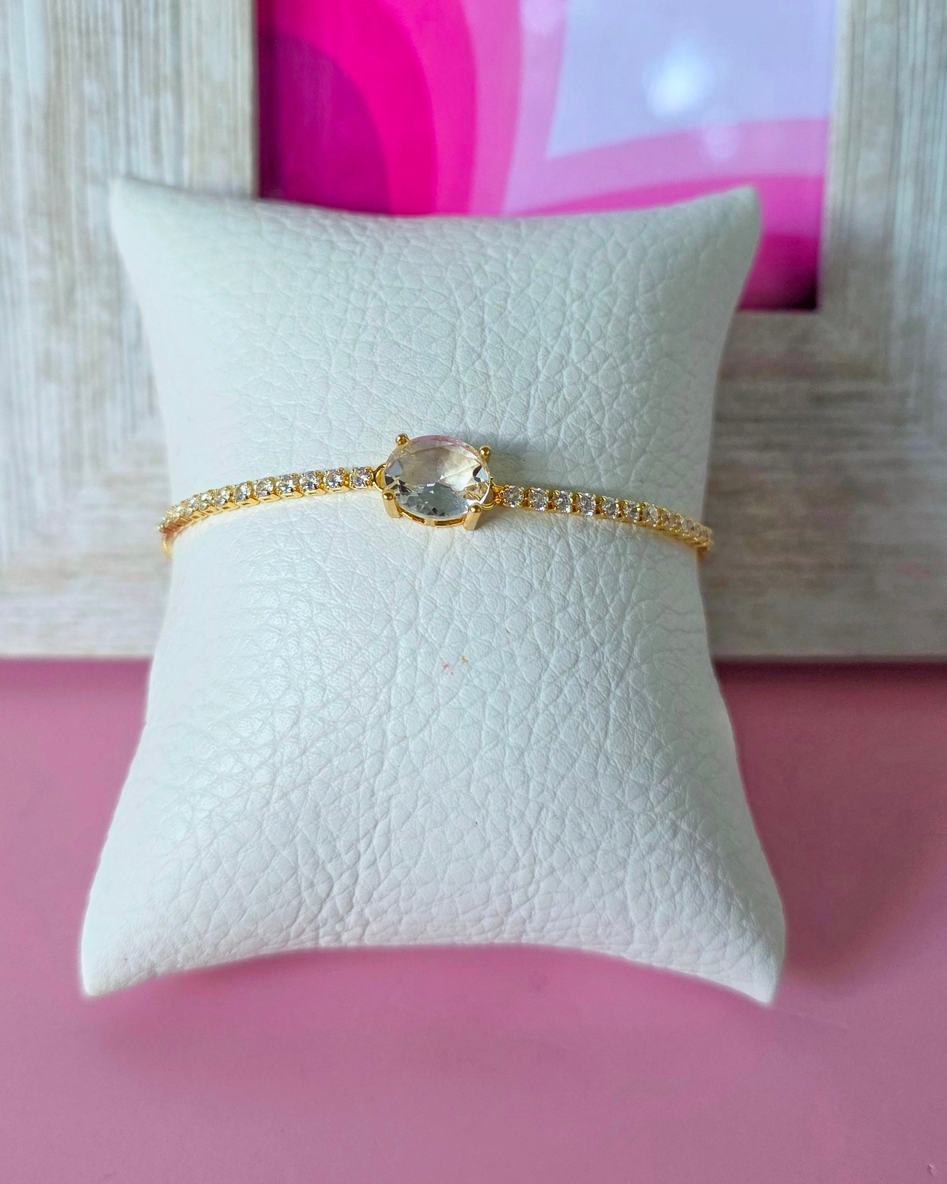 Pulsera de circulo transparente con agarre brillante