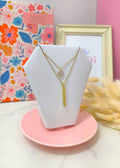 Collar doble de círculo y barrita
SKU : CV1373